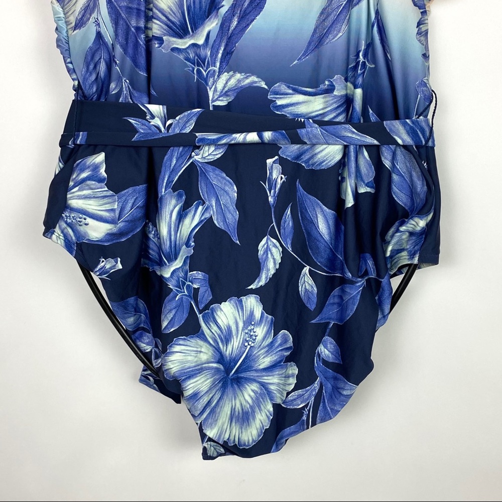 La Blanca Ombré Draped High Neck One Piece - Picture 8 of 12